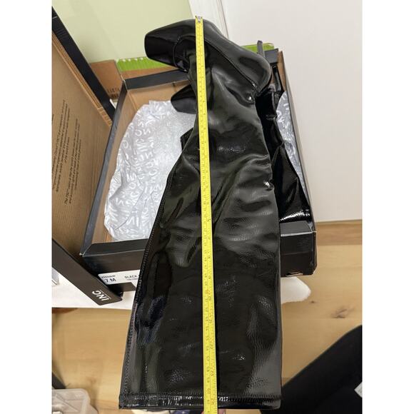 INC Keenah Patent Square Toe Black Thigh-High Boots Women's Size 7M New In Box - Picture 6 of 7